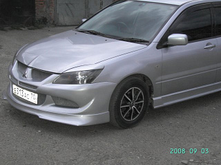 Юбка переднего бампера Mitsubishi Lancer 9 IX в стиле EVO (2003-2009)